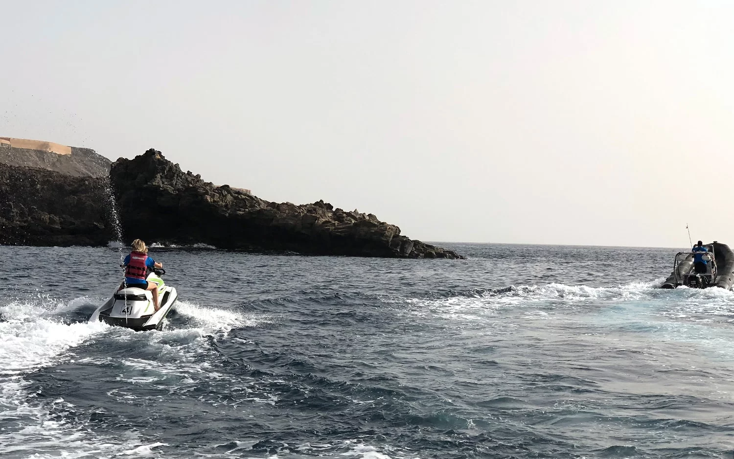 Amazing sunset with jet ski