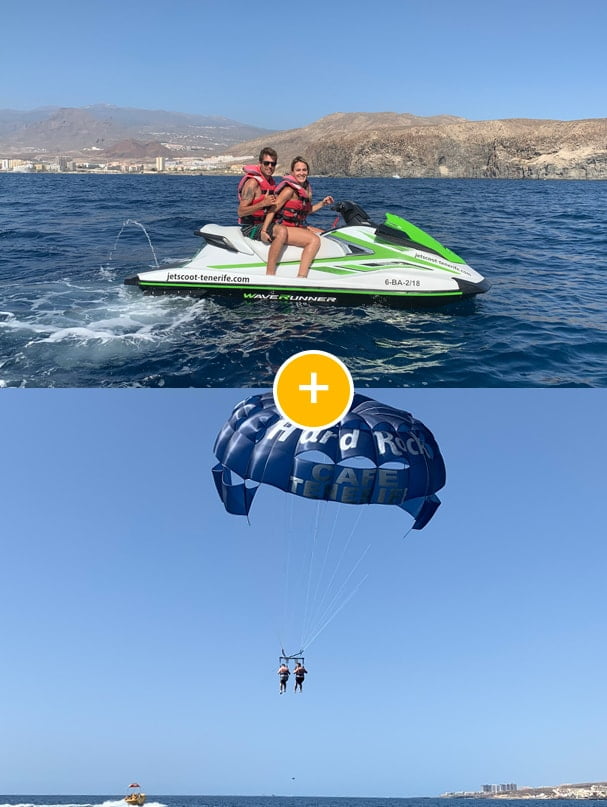 Moto de agua 1h + Parasailing Pack